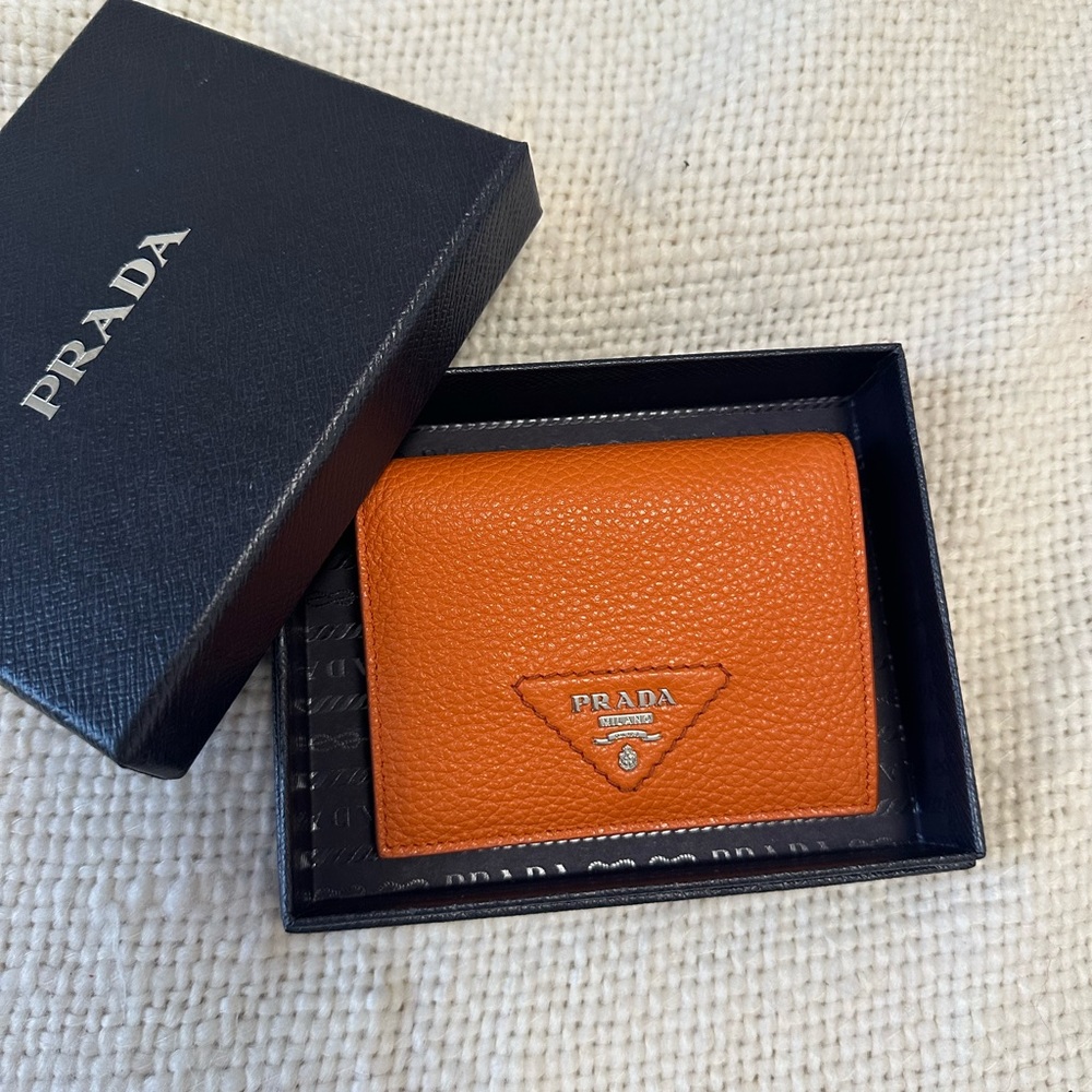 Brand new Prada Wallet orange electric